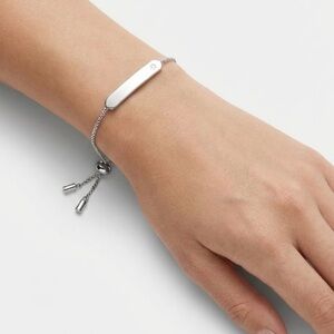 Fossil Silver Tone Starburst Bar Slider Bracelet